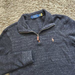 Polo Ralph Lauren NWOT Pullover Sweater 1/4 Zip Gray Men's M Medium Pony